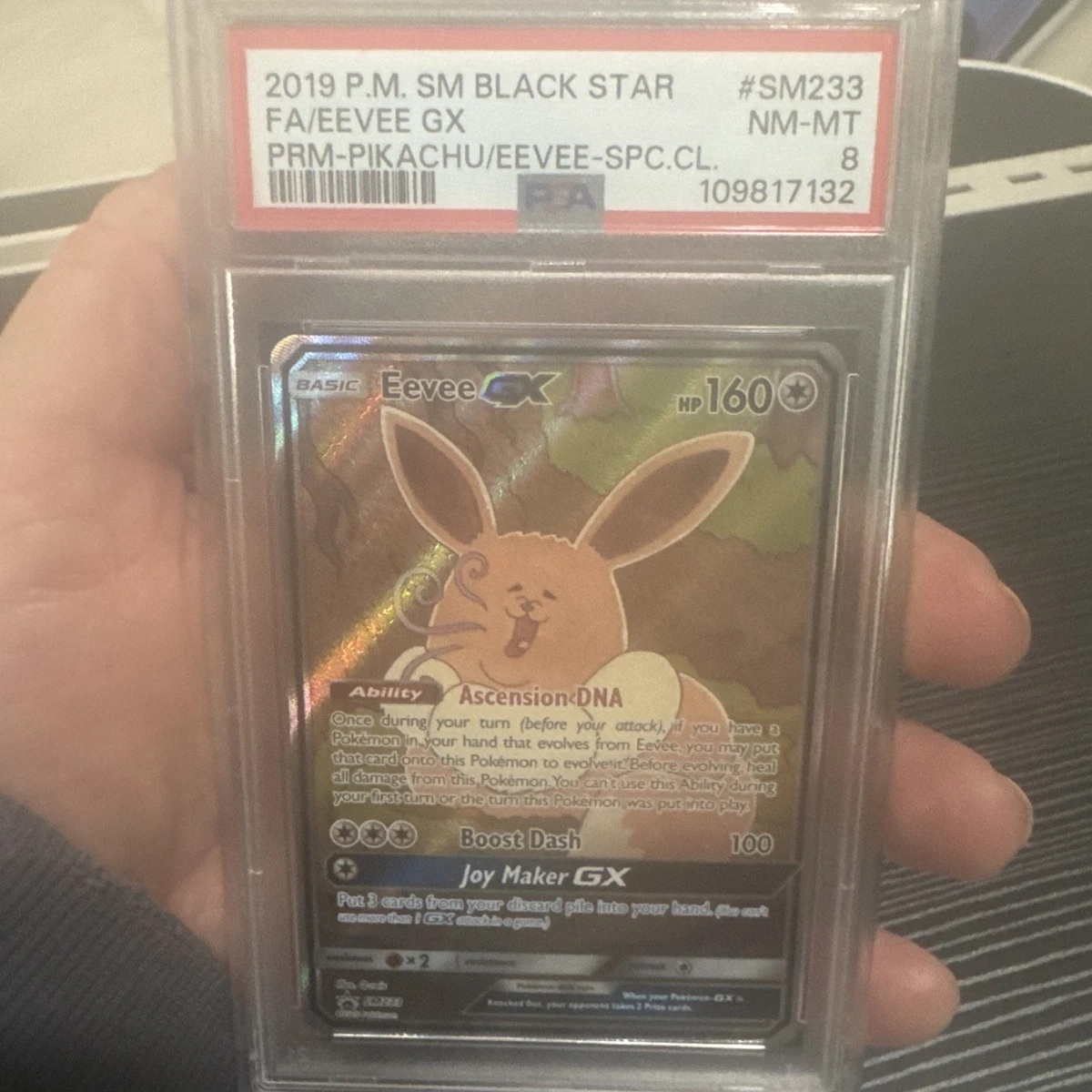 Pokemon Derpy Eevee GX SM233 Full Art Holo Card Black Star Promo