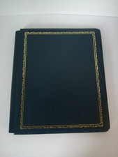 Webway Creative Memories Strap Hinge Scrapbook Album Navy Blue Gold Trim 8x10