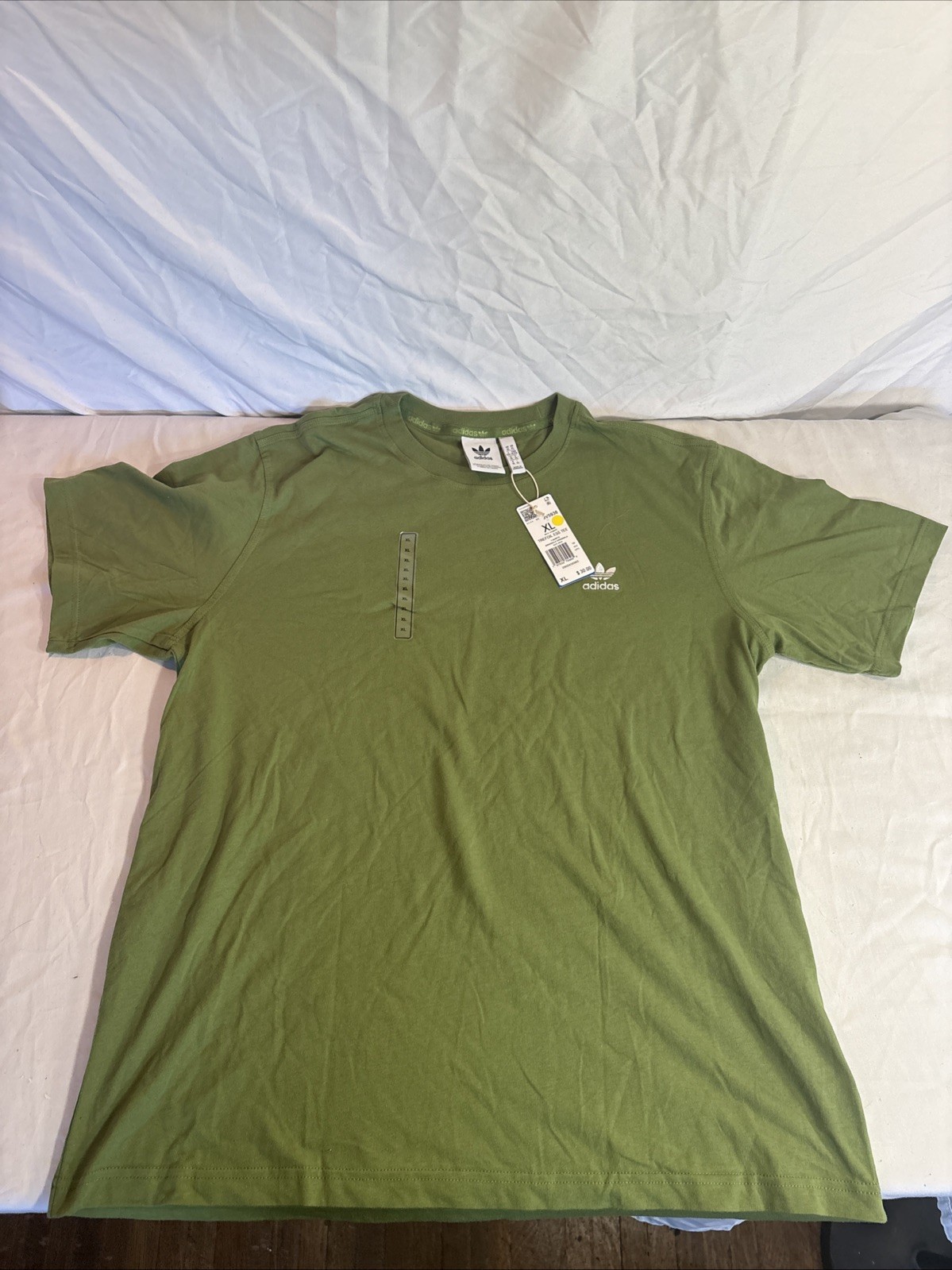 Mens XL ADIDAS ORIGINALS logo ESSENTIALS TREFOIL T TEE SHIRT Olive GREEN JV5938