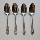 Kirk Stieff Rose Sterling Silver 4 x Oval Spoon 6 5/8" Repousse No Monogram