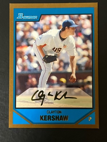 Clayton Kershaw [Gold] #BDPP77 2007 Bowman Draft Picks & Prospects card