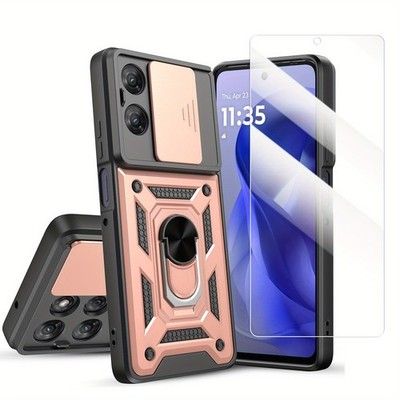 360° Rotating Ring Stand Case + 3 Screen Protectors for Moto G Power 5G 2025