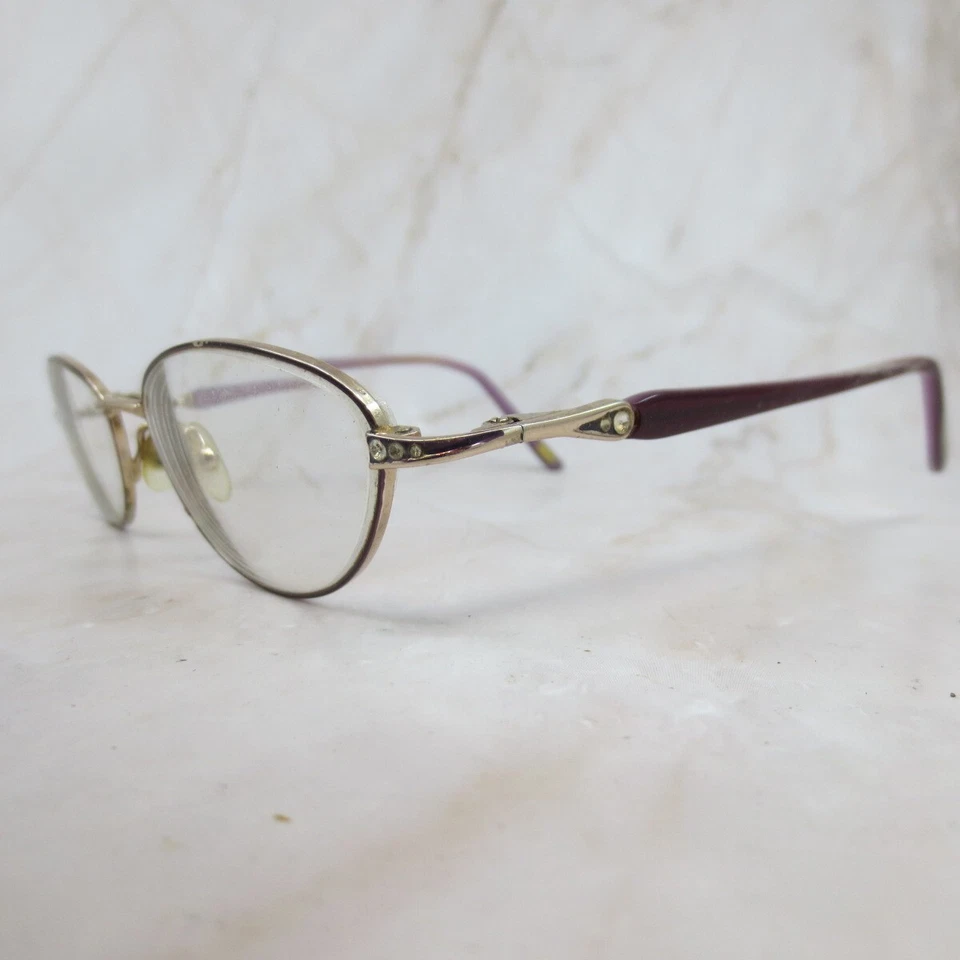 Marco de gafas Timex T115 para hombre mate púrpura metal ovalado borde completo 49-17 Foto 2 de 4