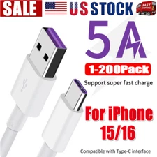 IPhone15/16 Pro Max Plus USB-A Cable Fast Charger Type C Charging Data lot Cord