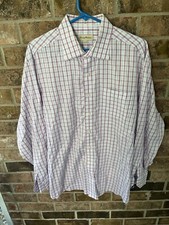 17.5/34-35 Tommy Bahama Plaid Dress Shirt Vibrant Long Sleeve