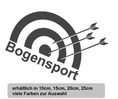 Bogenschießen Aufkleber In Silbergrau – 10cm, 15cm Oder 20cm Für Verein & Sportler