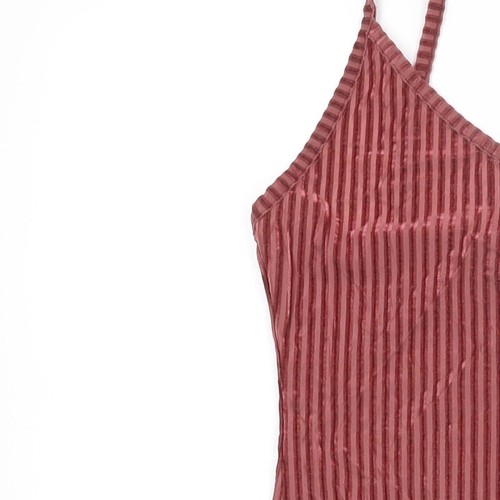 FOREVER 21 Mujer Rosa Rayas Poliéster Body Una Pieza Talla L A Presión - Imagen 9 de 10