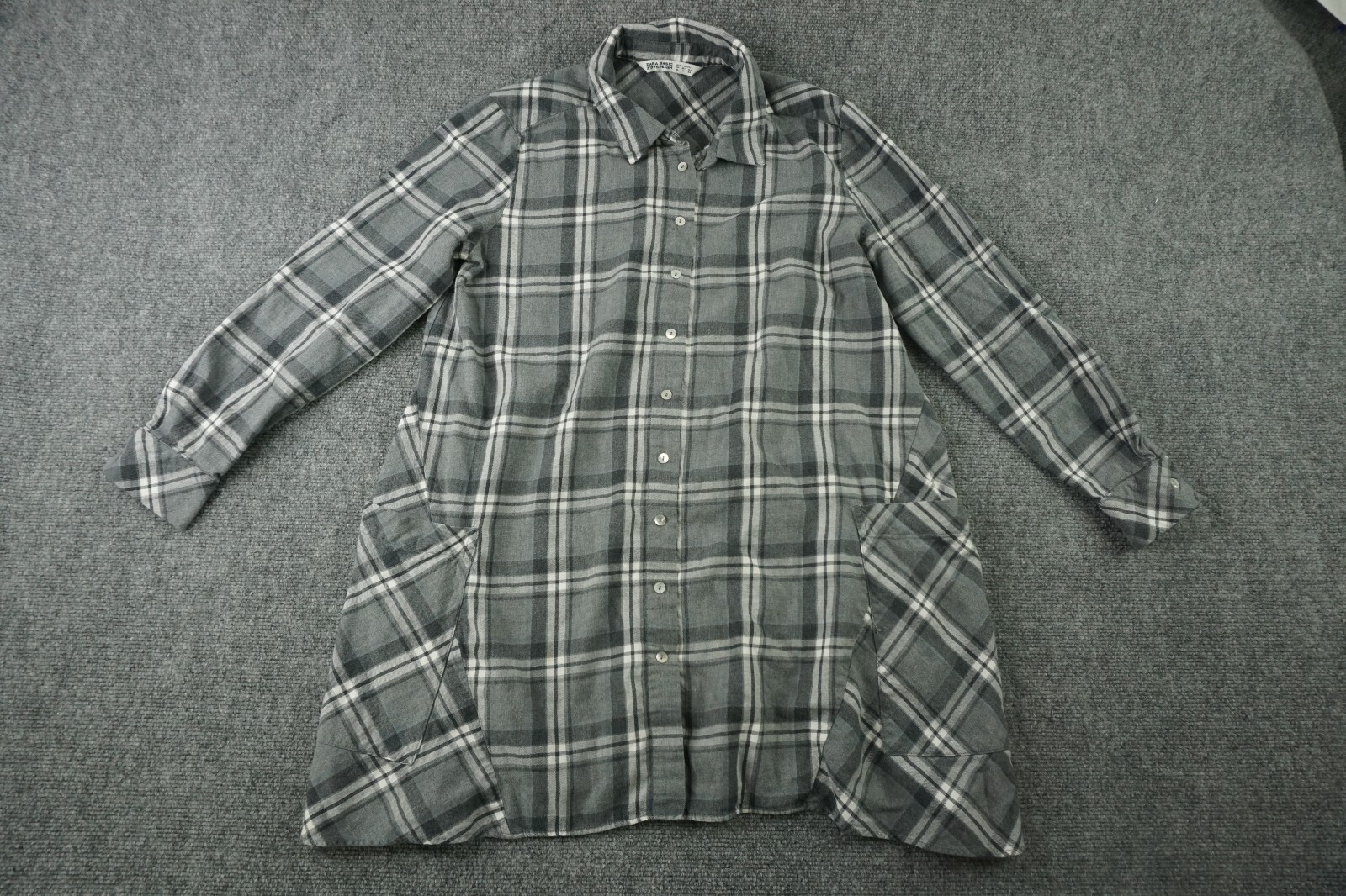 Zara Basic Flannel Button Front Shirt Womens Med … - image 1