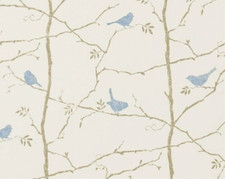 SANDERSON VORHANGSTOFF DESIGN Dawn Chorus 2,7 METER MINERALBLAU BAUMWOLLE