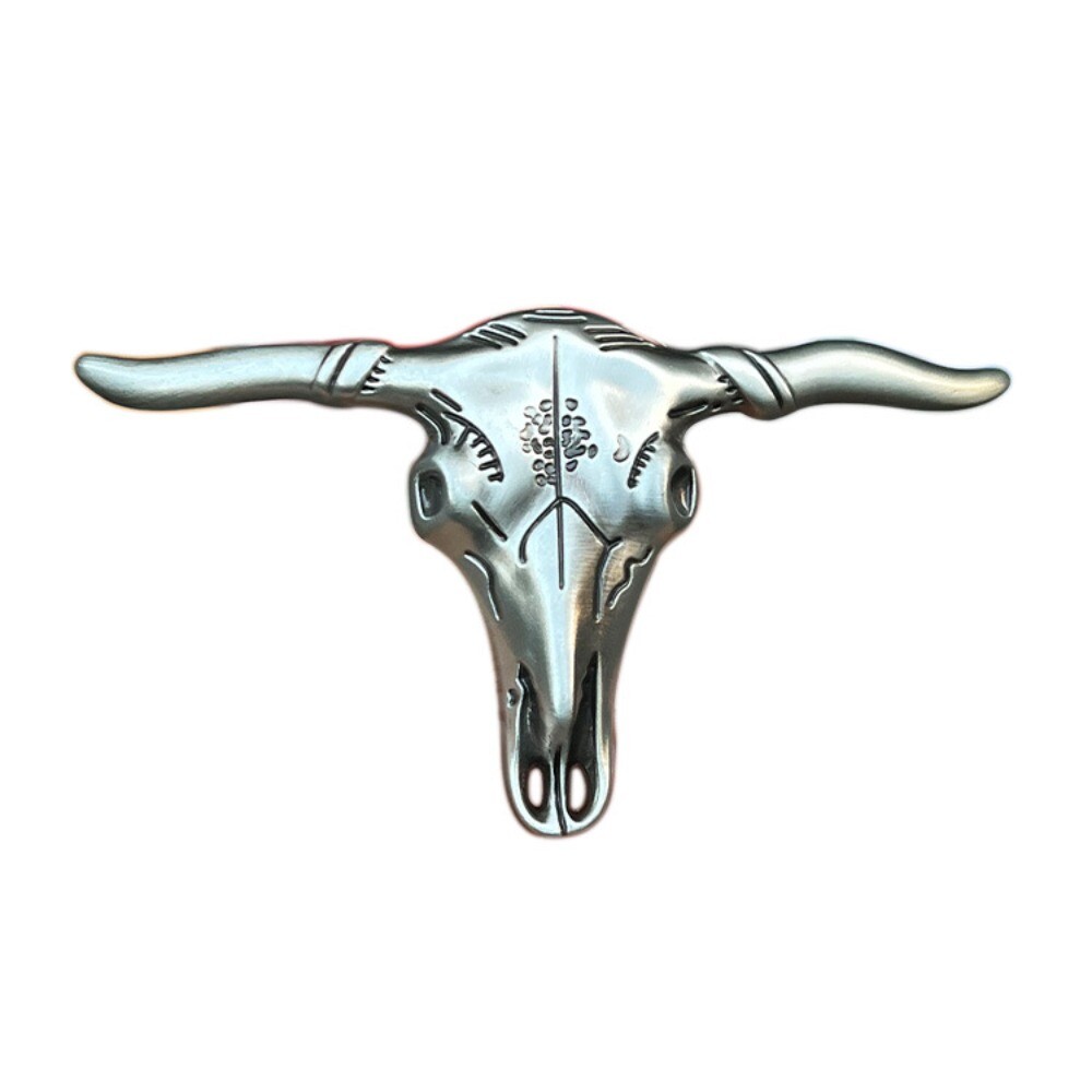 Western Belt Buckle for Men & Women Cowboy Rodeo Wear Large Long Horn Bull Skull