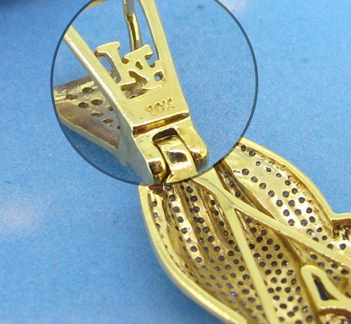 10k Yellow Gold Genuine Diamonds Prayer Hands Pendant - Picture 4 of 5