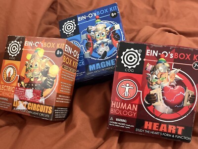 Ein-o s Science Kits Lot Of Three Heart, Magnets, Light Circuits