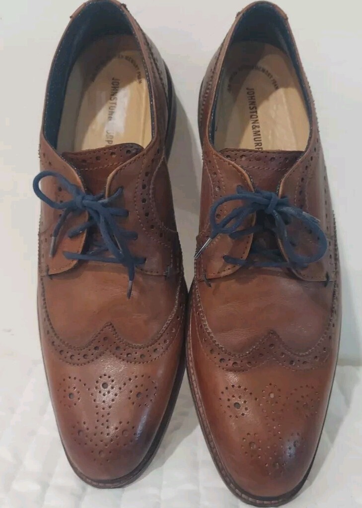 SAOLA 241460 PFi60 SCARPA UOMO JAMESON 13 PELLE MARRONE CHIARO MADE IN ITALY BY JOHNSTON & MURPHY