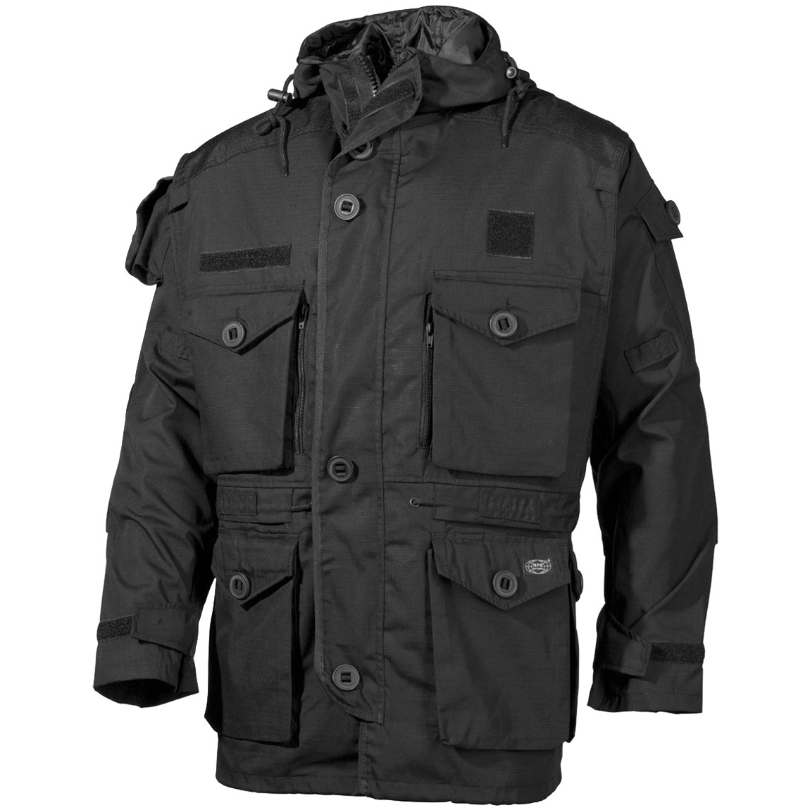 MFH Comando Táctico Campana Ripstop Policía Seguridad Hombres Smock Capa Negro