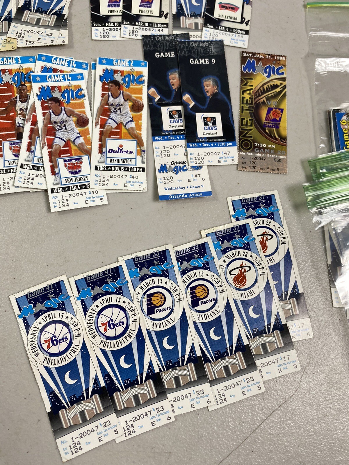 NBA Ticket Stubs MLB NHL Vintage Sports Memorabilia Over 400 Ticket