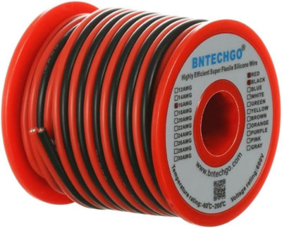 16 Gauge Flexible 2 Conductor Parallel Silicone Wire Spool Red Black High Resist