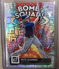 2022 Donruss Baseball Pete Alonso Bomb Squad Vector Parallel Insert Card #BS-7