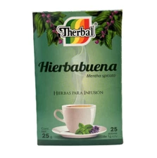THERBAL SPEARMINT TEA/ TE DE HIERBABUENA 25 TEA BAGS 