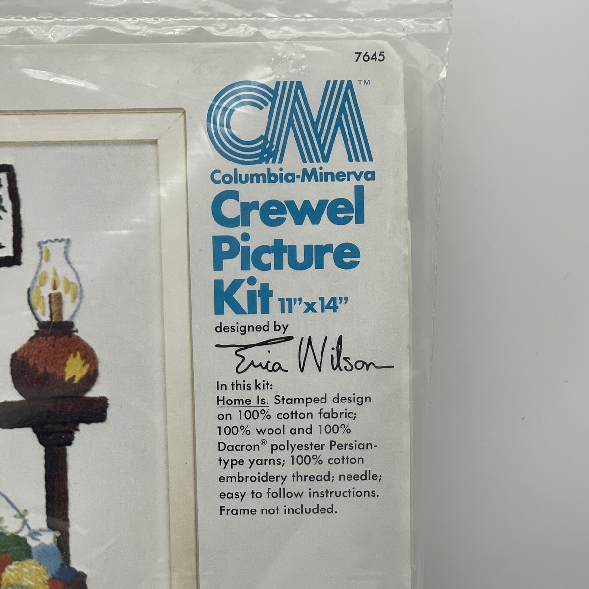Columbia Minerva Vintage Crewel Embroidery Kit NOS Erica