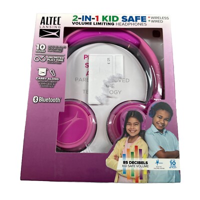 Noise Cancelling Headphones Pink Altec Lansing Kid Safe Headphones