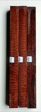 3 pcs 1" x 1" x 12" Figured Snakewood turnings
