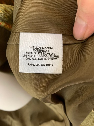 Sigrid Olsen Women's 100% Silk Jacket Floral Green Tan Orange Pockets Long Sz 6 - Picture 6 of 8