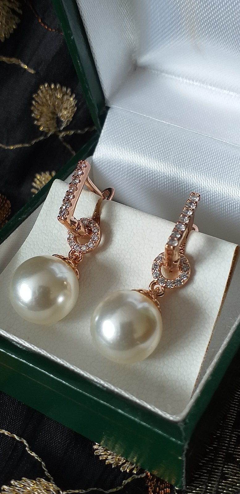 Boucles D'oreilles Vintage 90s - Or Laminé 14 Carats, Zircons - Poinçonnées