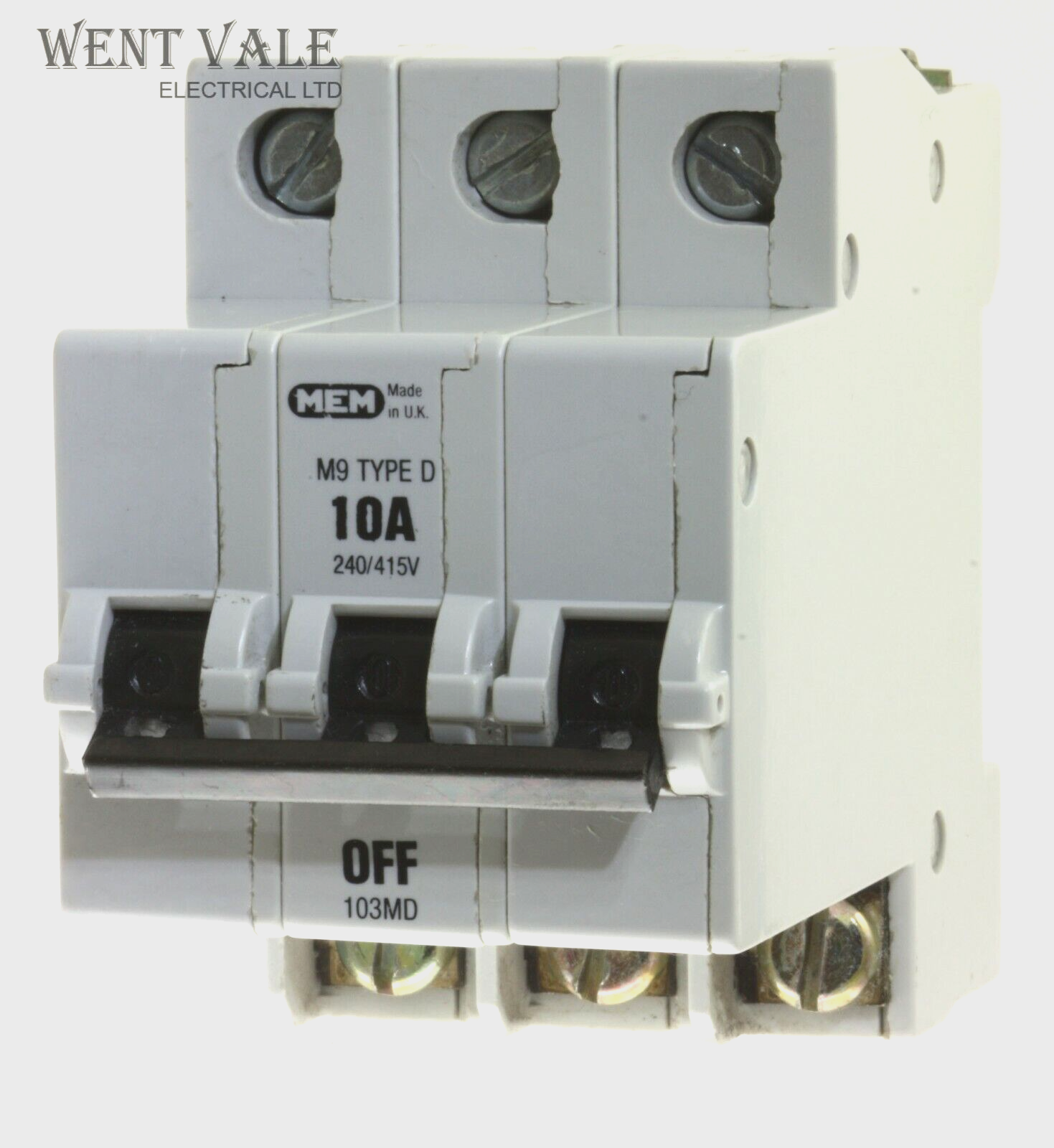 MEM Memshield 1 - 103MD - 10a Type D Triple Pole MCB Used