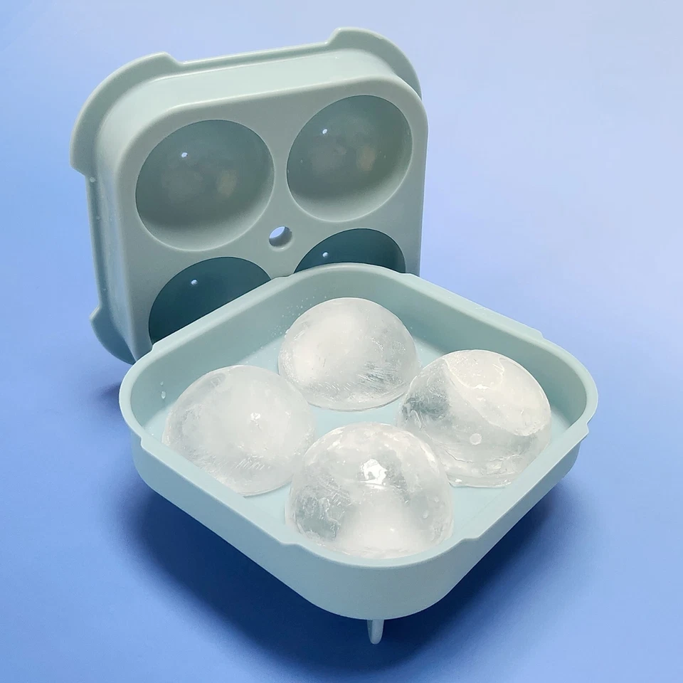 [4-Pack] Large Silicone Ice Cube Tray (Ice Ball / Ice Cube Mold)-SKYBLUE - Image 3 of 4