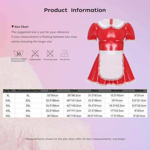 Sissy Men's French Maid Fancy Dress Crossdress Maid Cosplay Costume Outfit - Picture 23 of 37