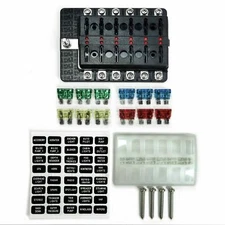 12 Way Car Auto Boat Marine UTV 4x4 Blade Fuse Box Block Cover 12V LED Indicator