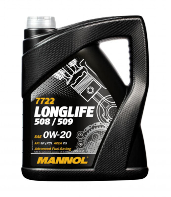 Motoröl MANNOL Longlife 508/509 5L VW, ACEA C5, Porsche C20 0W-20 (7722-5)