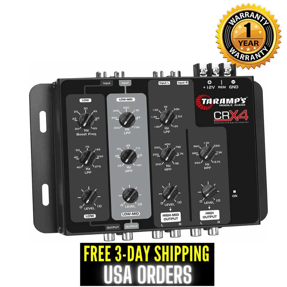 Taramps CRX 4 Processor 4 Way Equalizer Electronic Crossover Car Audio 3 Day US