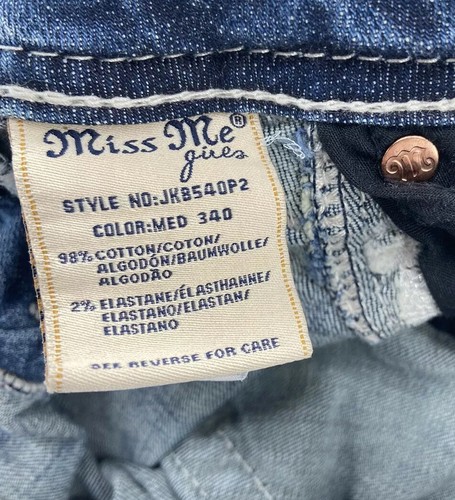 Miss Me Blue Jean Capri Cropped Girls Sz 16 Low-rise Distressed Embellishments - Picture 7 of 10