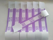 100 PURPLE- $2000 SELF-SEALING CURRENCY STRAPS/BANDS