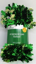 Celebrate Tinseled St. Patrick's Day 9' Shamrock Garland.