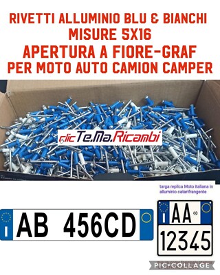200 RIVETTO RIVETTI TARGA AUTO CAMION MOTO. 4,8x12 - Foto 4