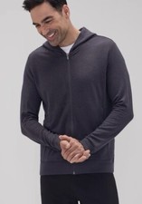 Unbound Merino Men's Compact Travel Hoodie Charcoal Size Large Brand New 