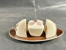 VINTAGE CARLTON WARE AUSTRALISCHES DESIGN HASELNUSSBLATT GEW&Uuml;RZ KRUZIFIX SET