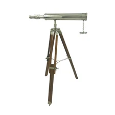 Chrome Telescope 18", Wooden Stand
