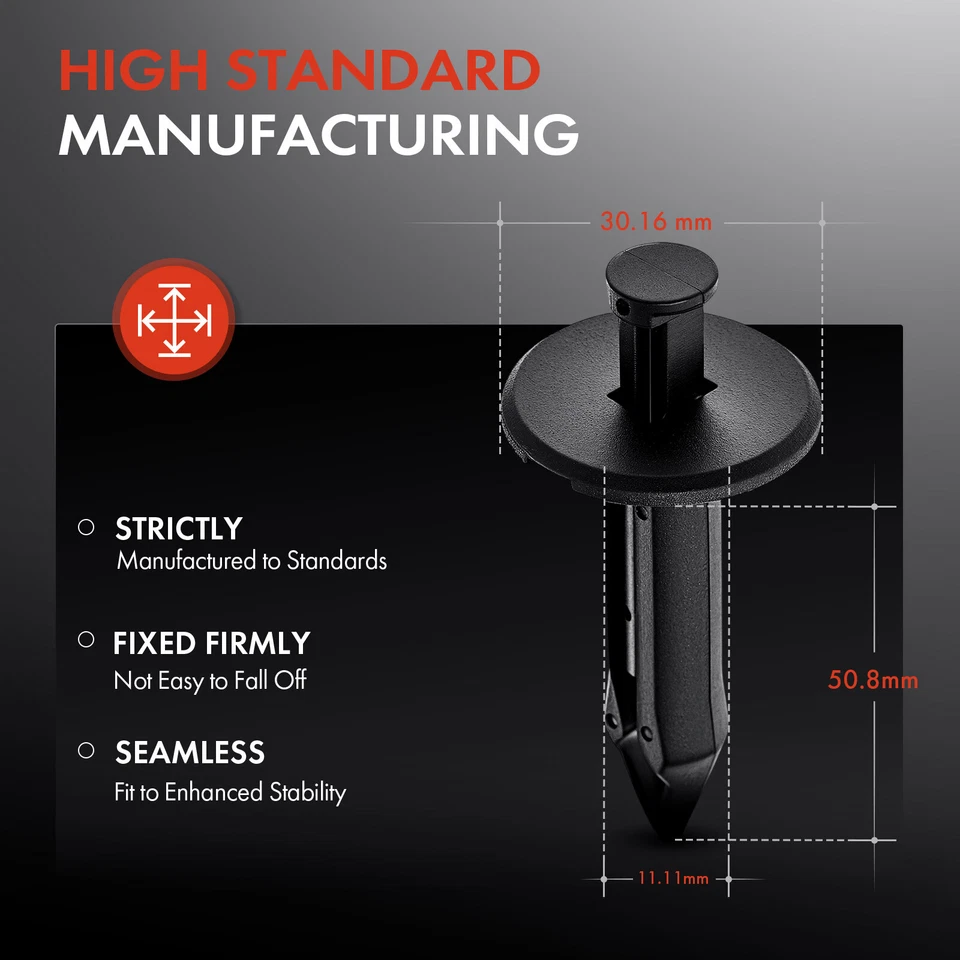 30 piezas sujetadores de retención de fascia de parachoques de nailon de 11,11 mm tipo empuje para GM Saturn Foto 3 de 4