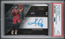 2016-17 Panini Select Kyrie Irving IN-FLIGHT AUTO #d /99 ON-CARD AUTOGRAPH PSA 9