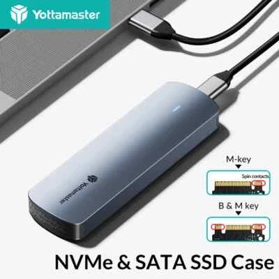 Yottamaster M.2 NVMe SATA Typ C zu C USB 3.2 Adapter Externes SSD Gehäuse Case