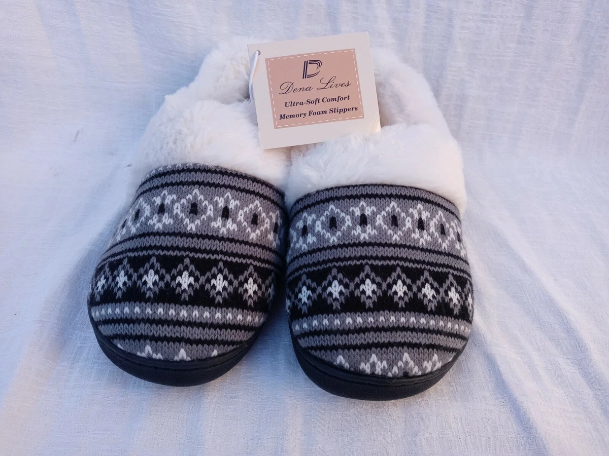 dena lives ultra soft comfort memory foam slipppers