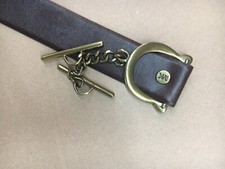 Michael Kors Womens Belt Leather Brown Brass M/L