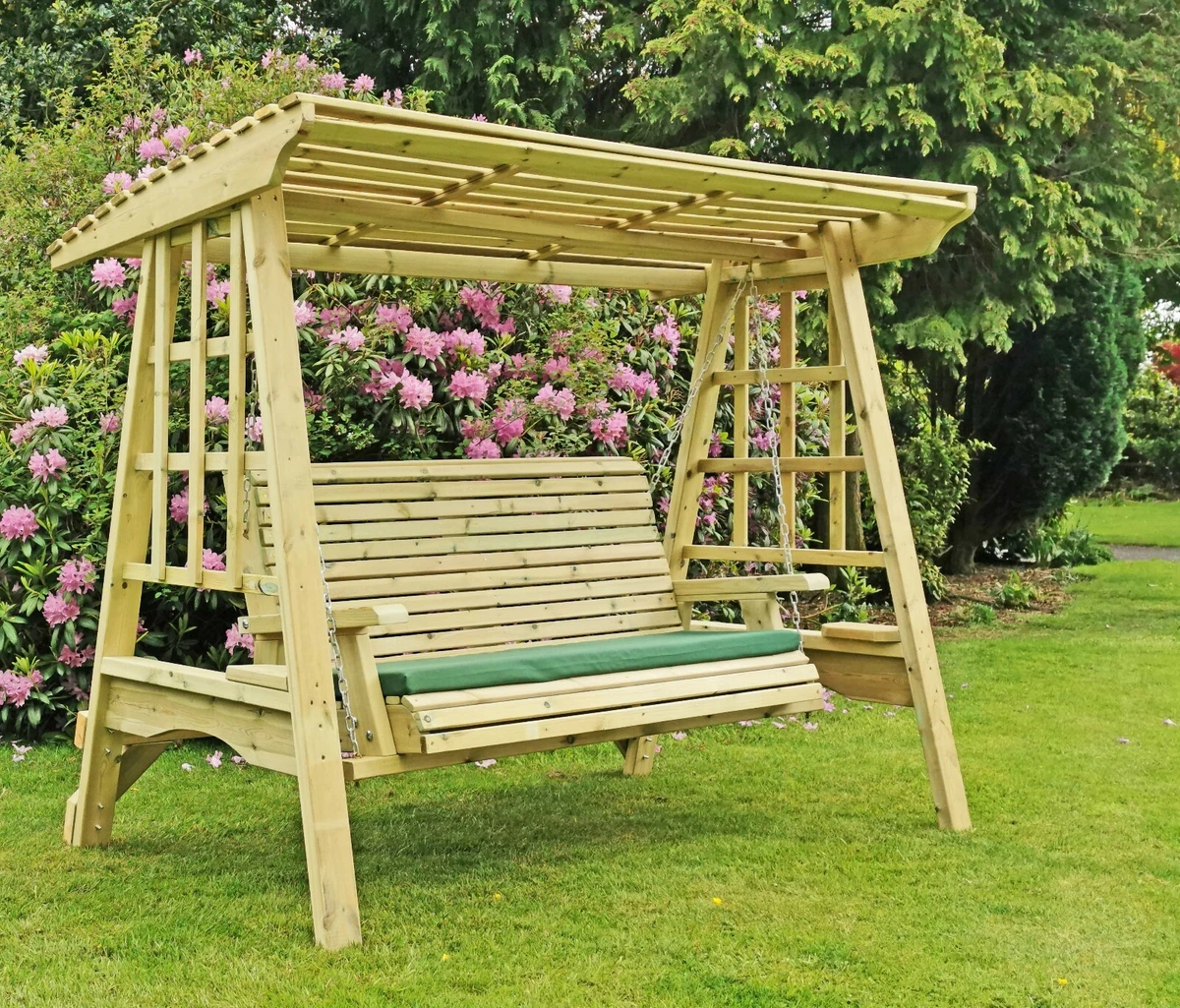 3 seater 2025 garden swing wooden
