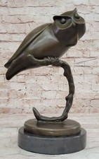 Evan Stone Saggio Uccello Scultura In Bronzo Reale Arte A Cera Persa