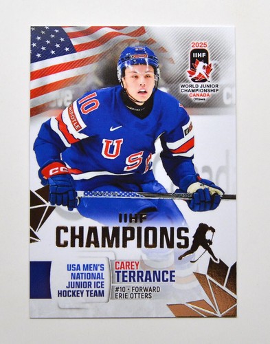 2025 BY Cards IIHF World Junior Championship USA #15 Carey Terrance