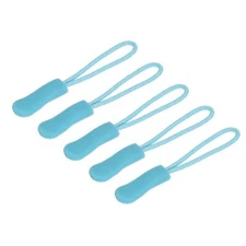 60pcs Zipper Pulls Pull Head Handle Replacement Tab Tag Cord Extender Cyan
