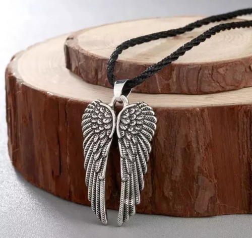Collar de ángel alas de ángel de la guarda corazón collar colgante hombres mujeres cadena de cuerda - Imagen 2 de 4